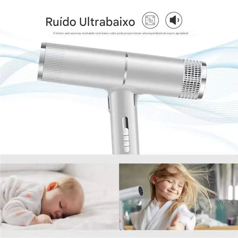 Secador iônico negativo para cabelo com ar quente e frio MegaSilk