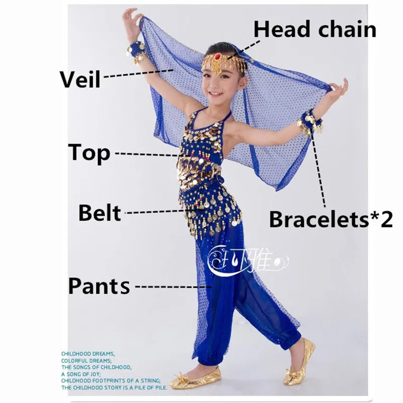 Traje de dança do ventre para meninas MegaKids