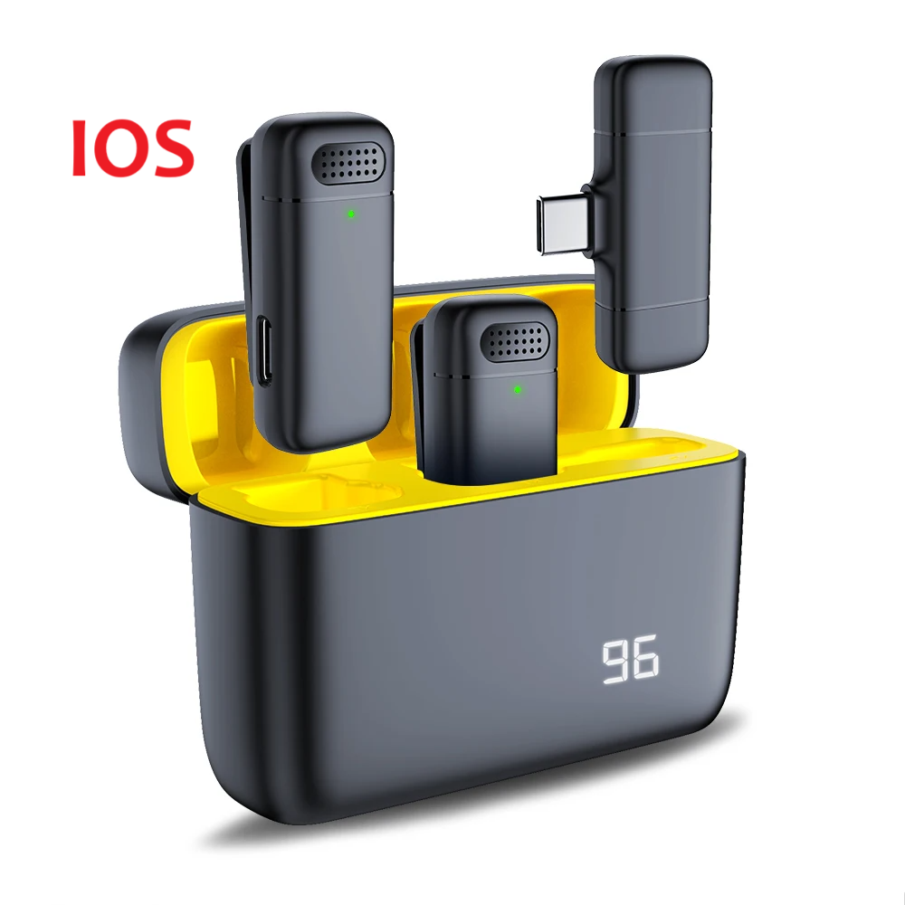 Microfone de Lapela Sem Fio MegaSpeak – Bluetooth 2.4G, Cancelamento de Ruído, Estojo de Carregamento