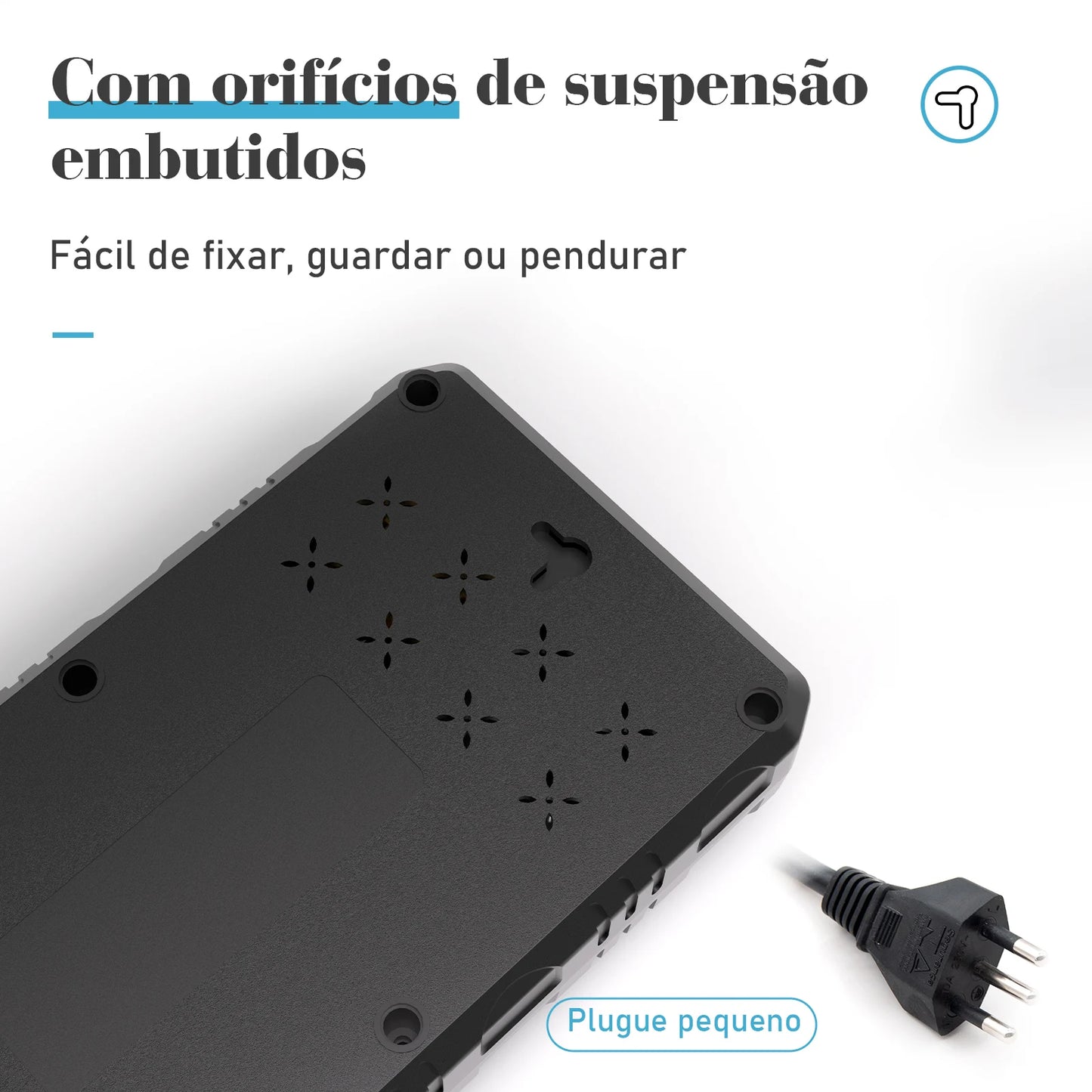 Extensão Elétrica com Pontos USBs MegaÚtil