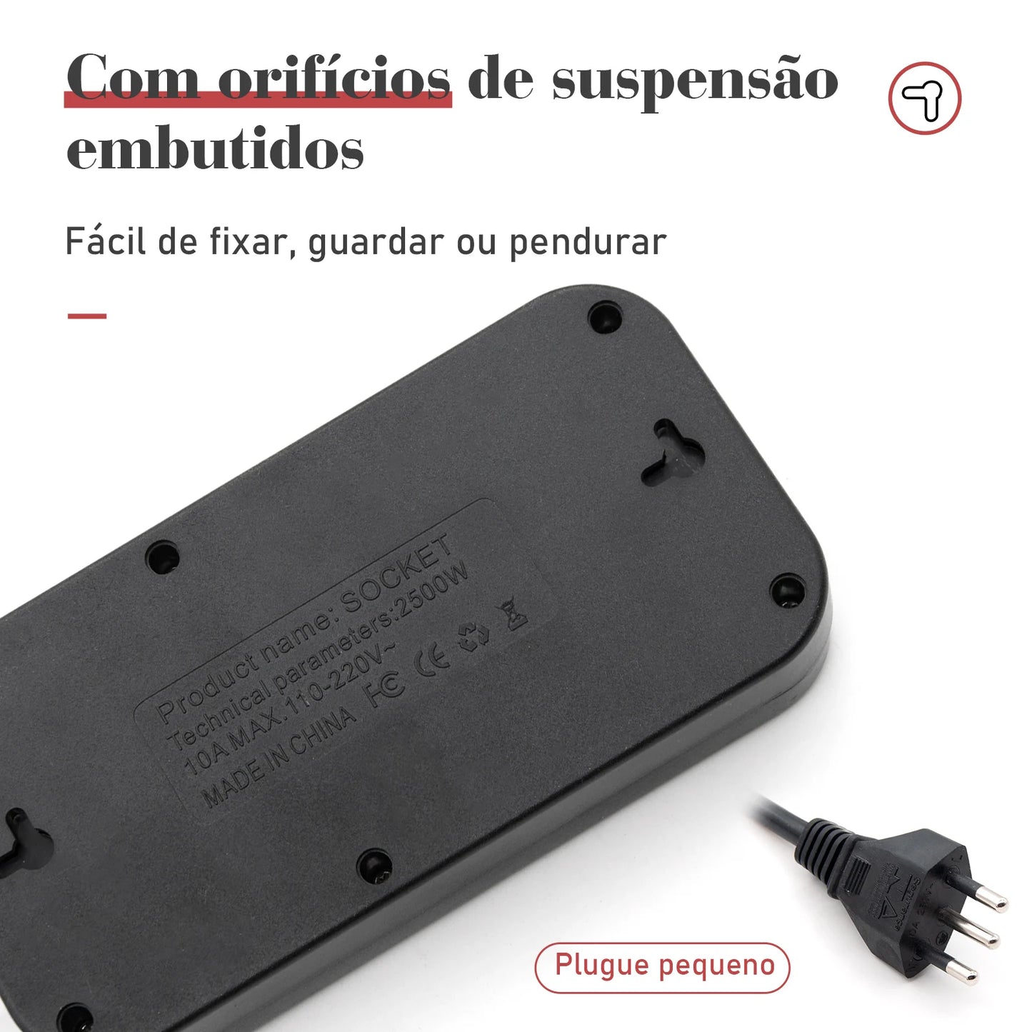 Extensão Elétrica com Pontos USBs MegaÚtil
