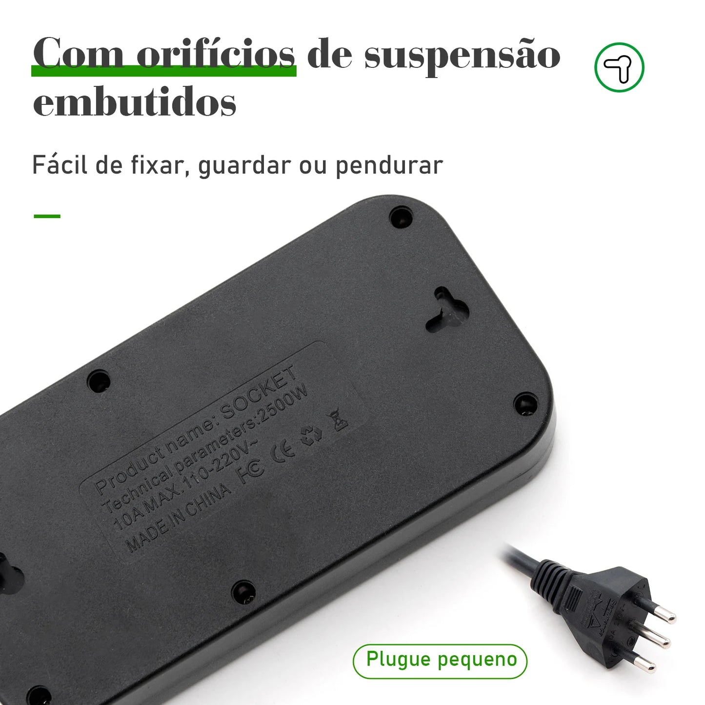 Extensão Elétrica com Pontos USBs MegaÚtil
