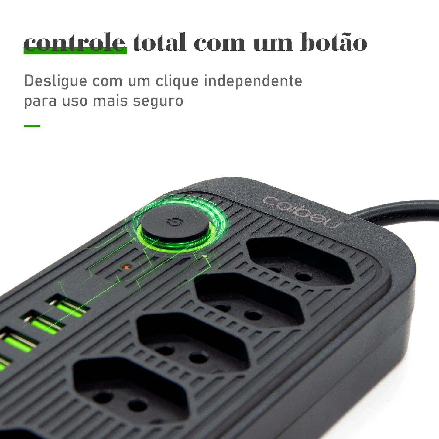 Extensão Elétrica com Pontos USBs MegaÚtil