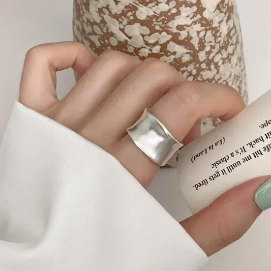 Anel artesanal de prata esterlina 925 MegaShine