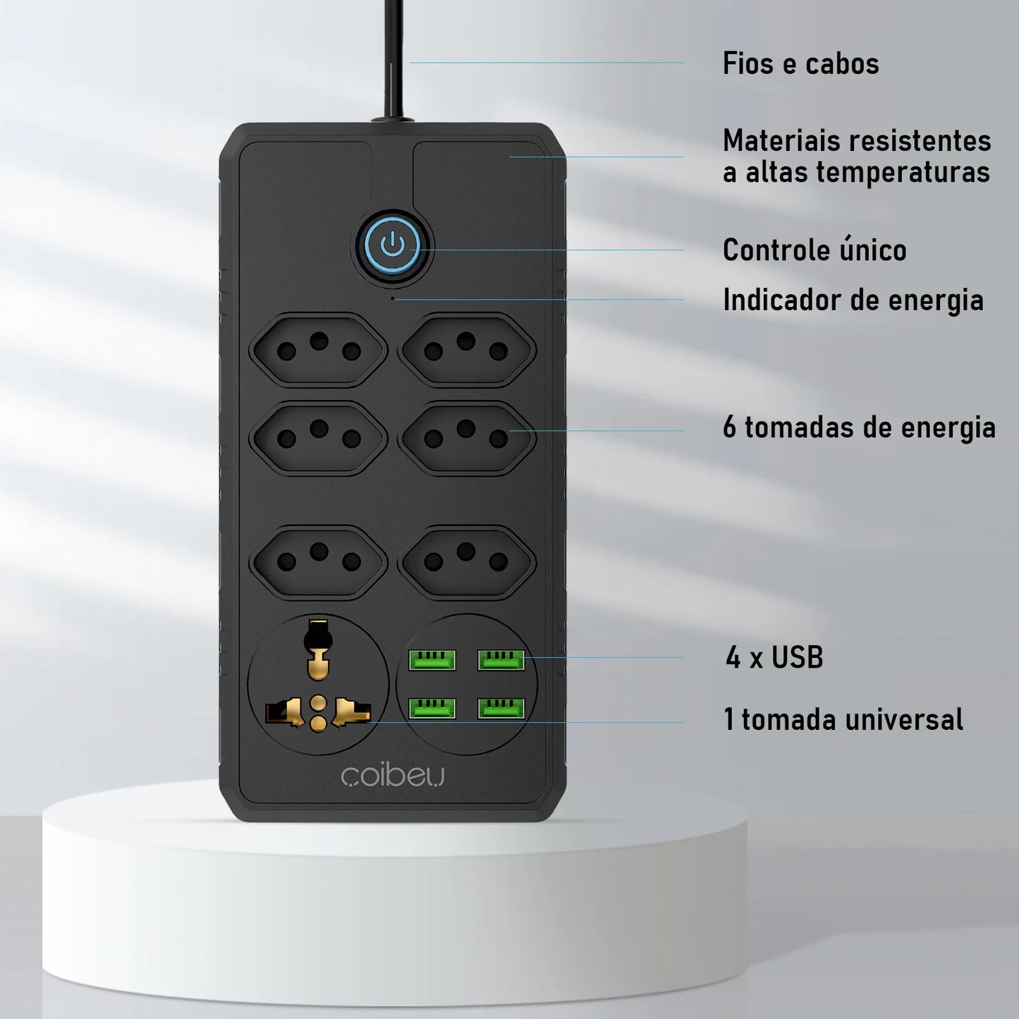 Extensão Elétrica com Pontos USBs MegaÚtil