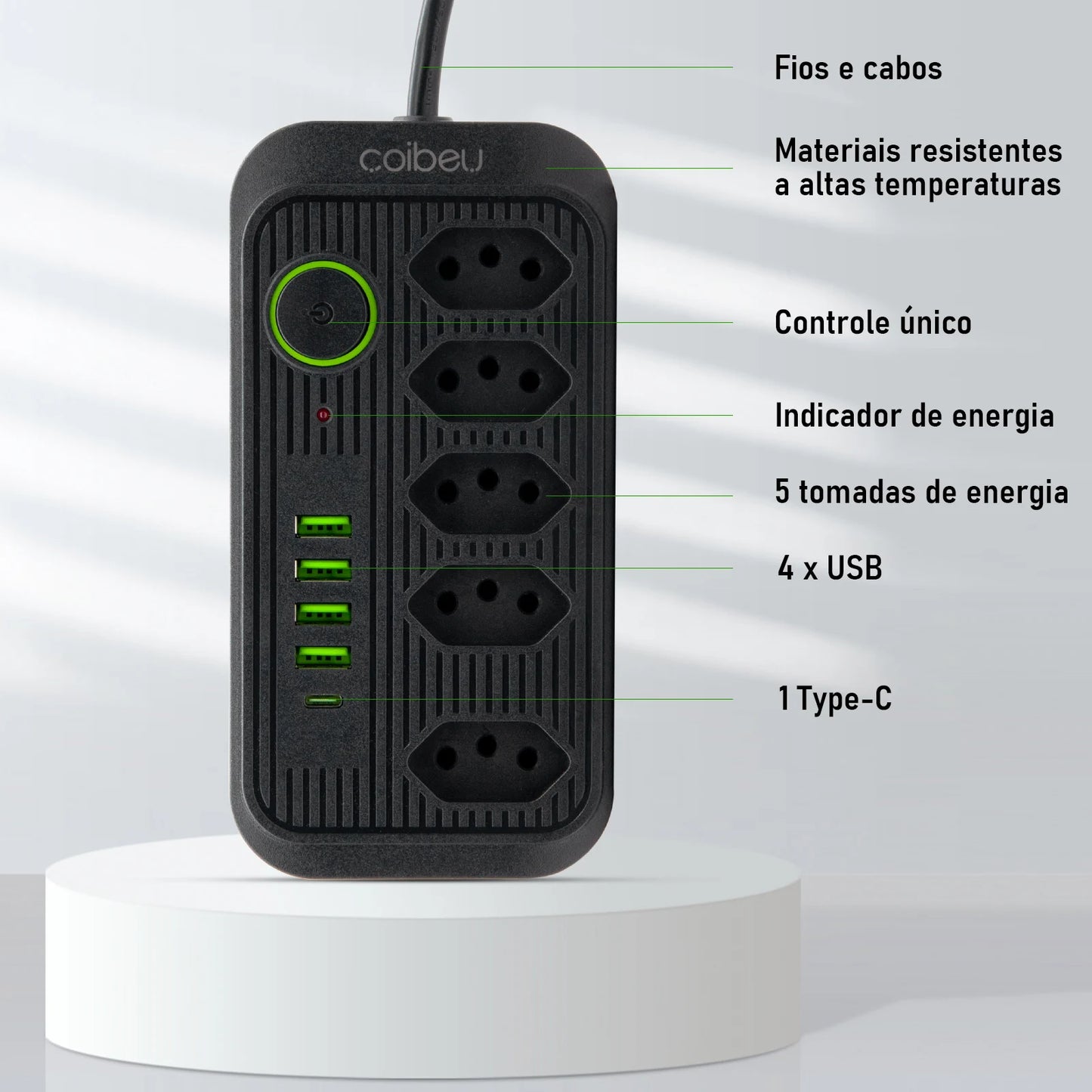 Extensão Elétrica com Pontos USBs MegaÚtil
