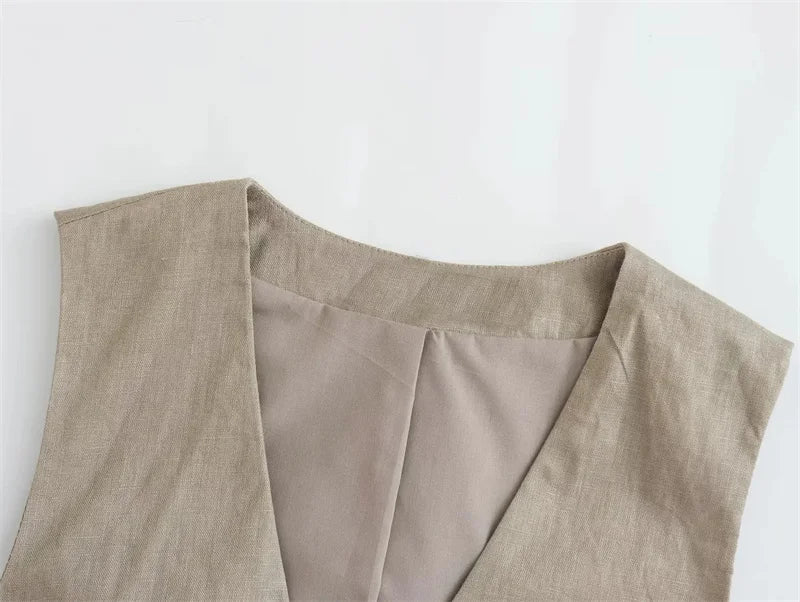 Colete feminino de amarrar com miçangas MegaVest