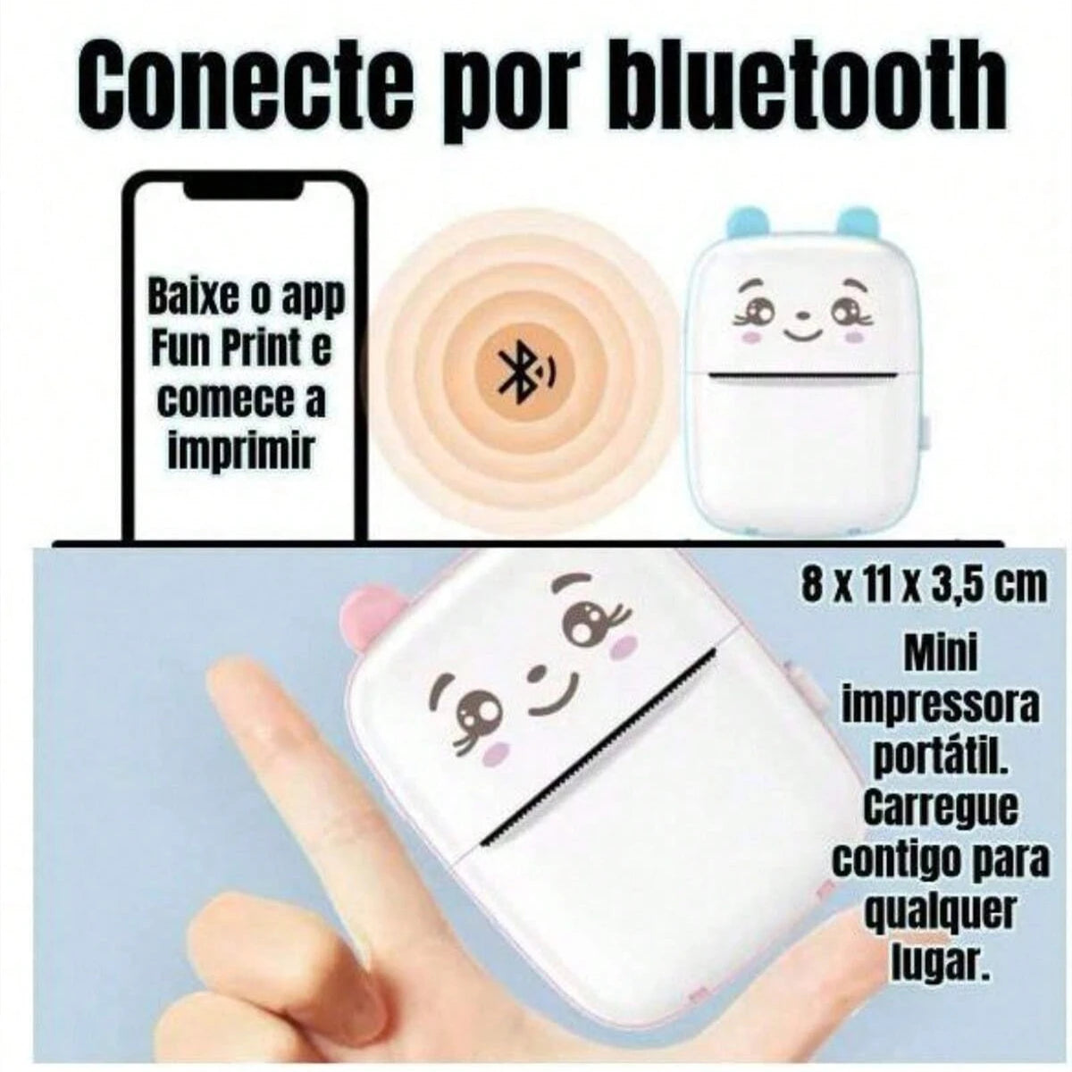 Mini máquina de impressão com Bluetooth MegaFun