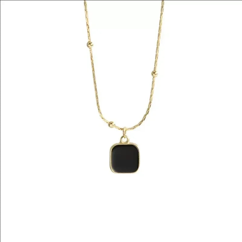 Colar de aço inoxidável com Pingente Preto MegaShine