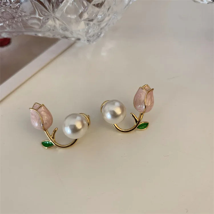 Brincos Perolados com Tulipa MegaSweet