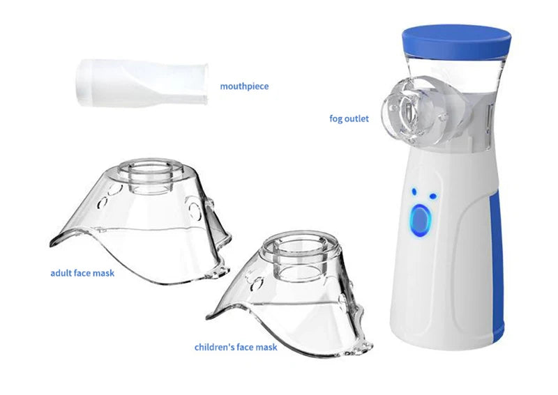 Vaporizador MegaAir tipo Nebulizador com Inalador portátil Azul