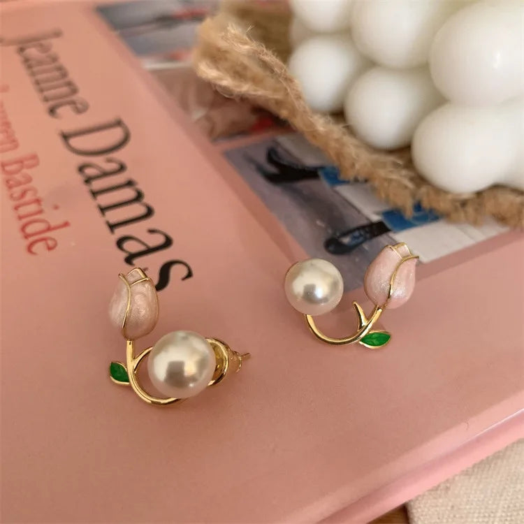 Brincos Perolados com Tulipa MegaSweet