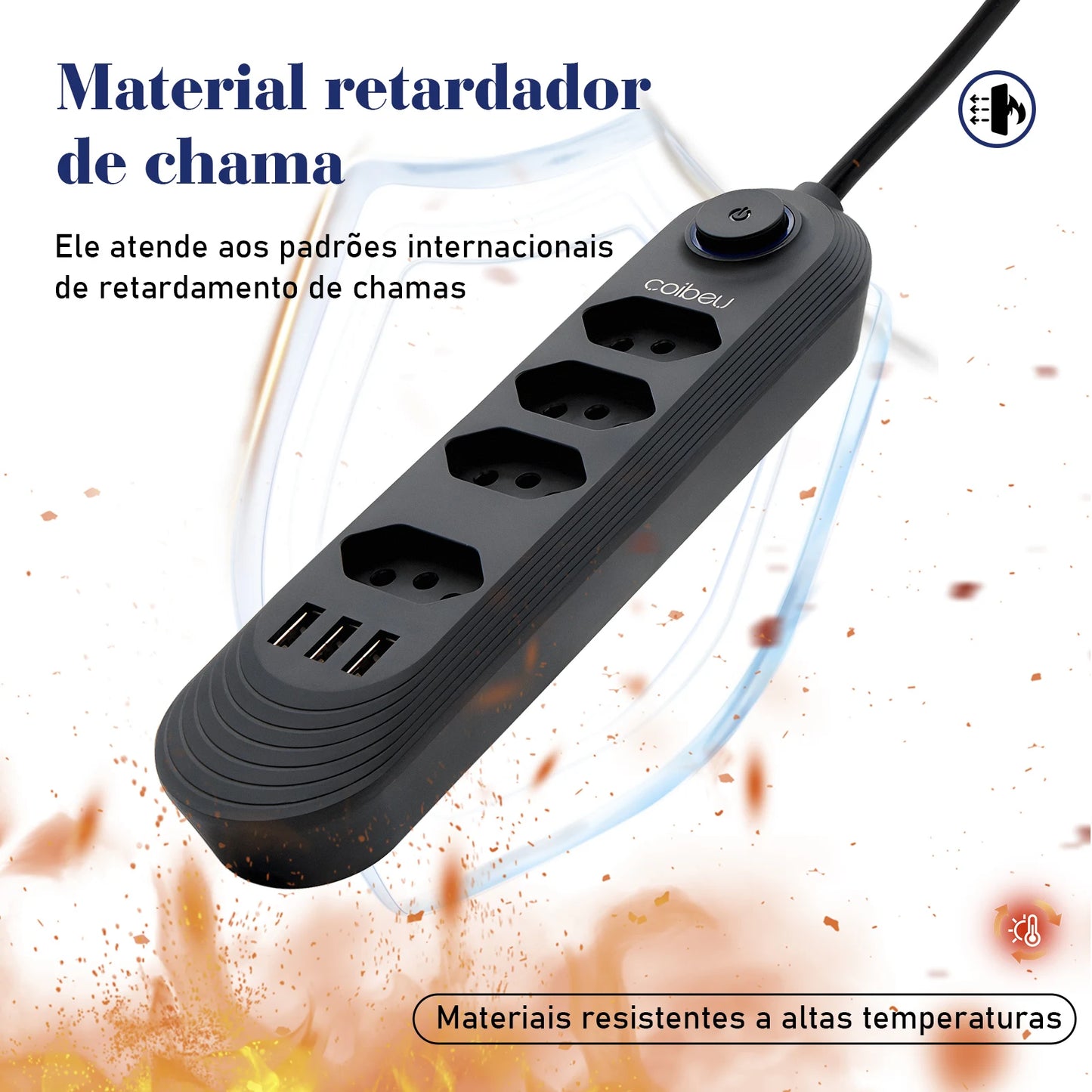 Extensão Elétrica com Pontos USBs MegaÚtil