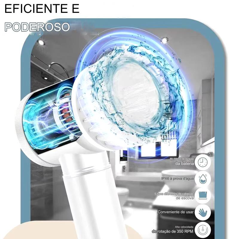 Escova elétrica de limpeza multifuncional MegaClean