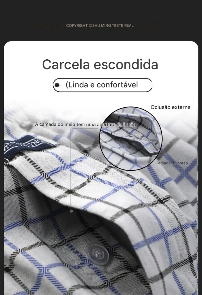 Short íntimo masculino de algodão MegaSoft