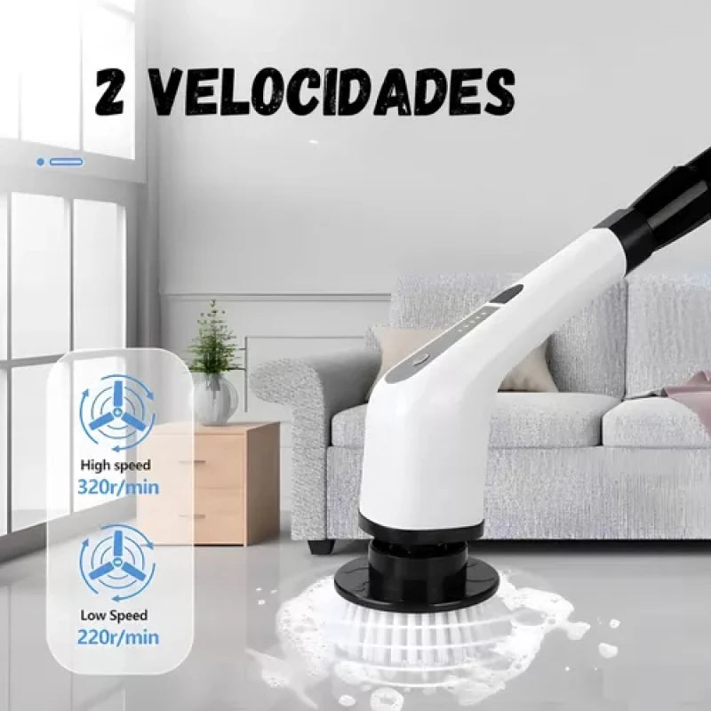 Esfregão Elétrico com 7 Cabeças de limpeza Substituíveis MegaClean