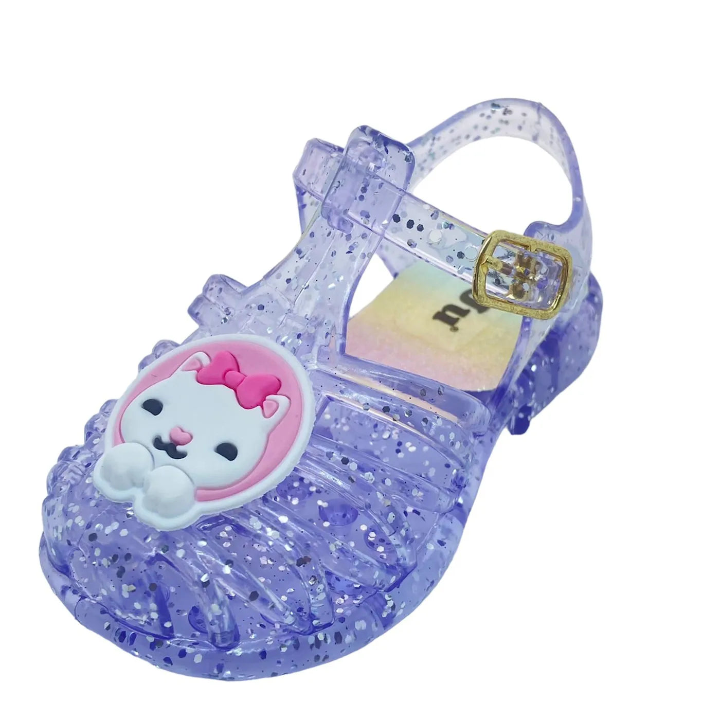 Sandália para Meninas com Desenho de Gatinho e Glitter MegaKids