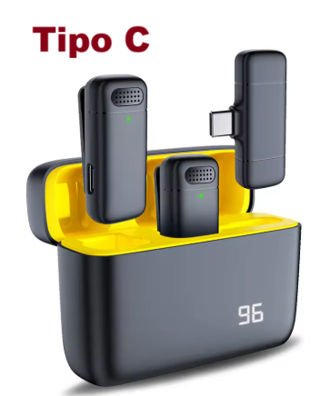 Microfone de Lapela Sem Fio MegaSpeak – Bluetooth 2.4G, Cancelamento de Ruído, Estojo de Carregamento