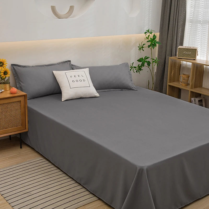 Lençol plano de algodão lavado MegaSleep