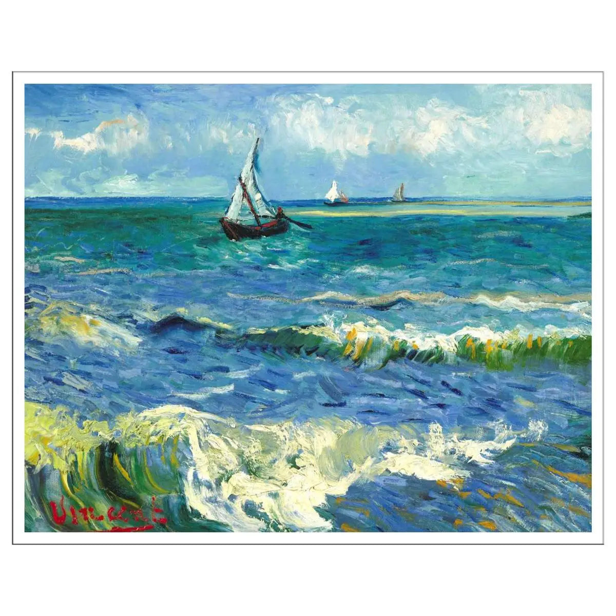 Quadro Decorativo Barcos de Pesca Van Gogh Lona MegaArt