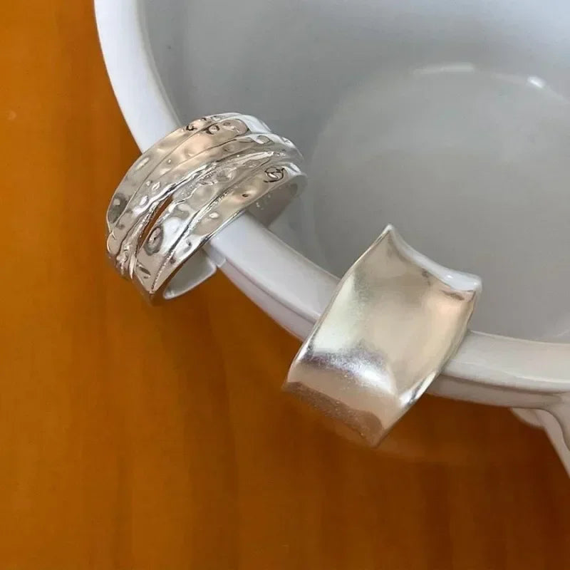 Anel artesanal de prata esterlina 925 MegaShine