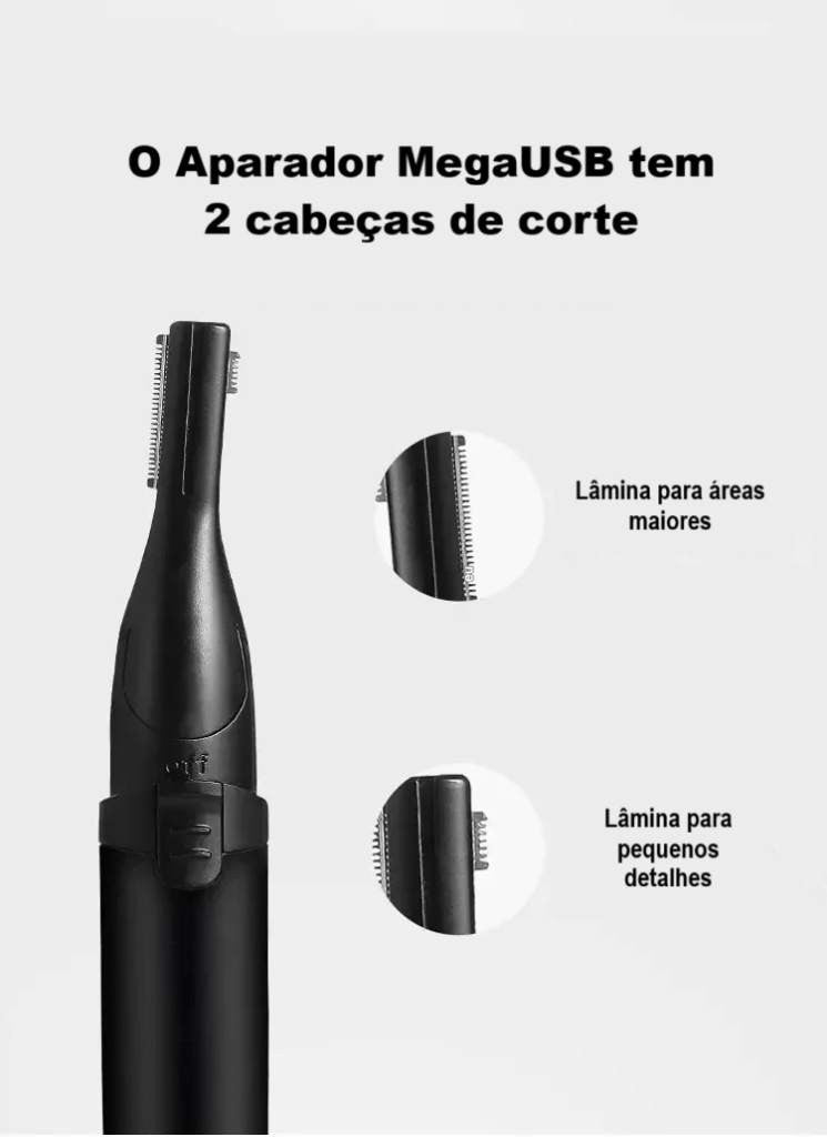 Aparador de pelos sem fio recarregável MegaUSB